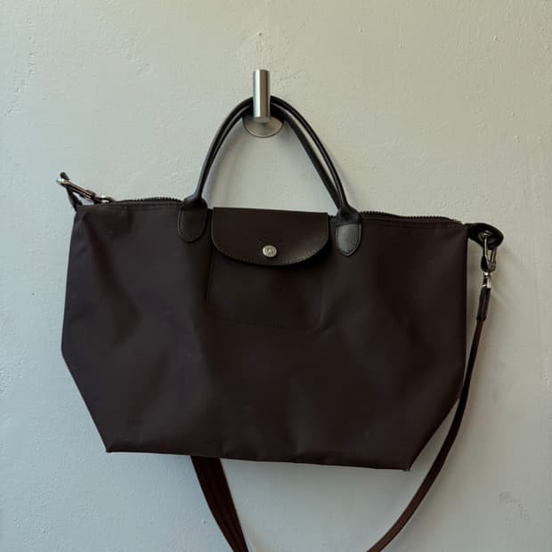 롱샴 브라운 토트백