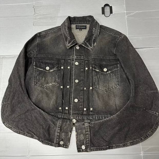 써저리 데님 트러커 자켓 블랙 S
