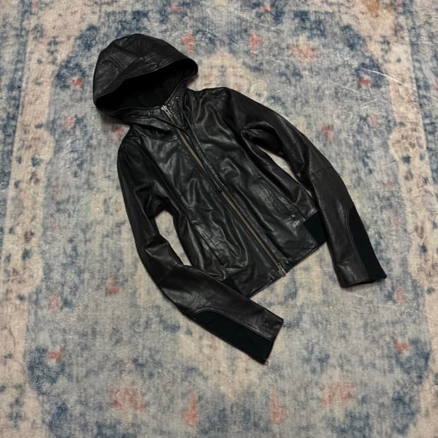 Moussy 00s lamb skin hood jacket