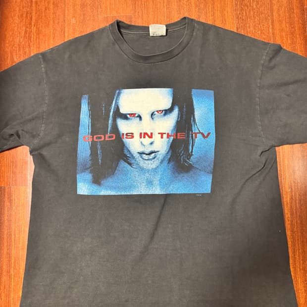 [XL] 90s 마릴린 맨슨 God is in the TV 밴드티 