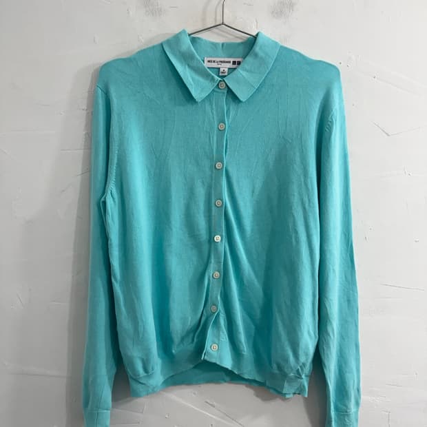 ined de la fressange x Uniqlo mint cardi