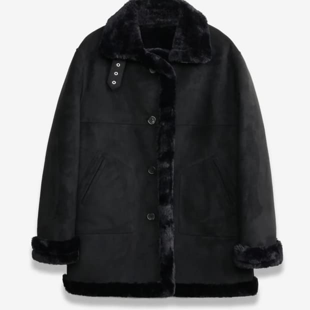 도프셉 클래식 무스탕 스웨이드 롱무스탕 코트 퍼자켓