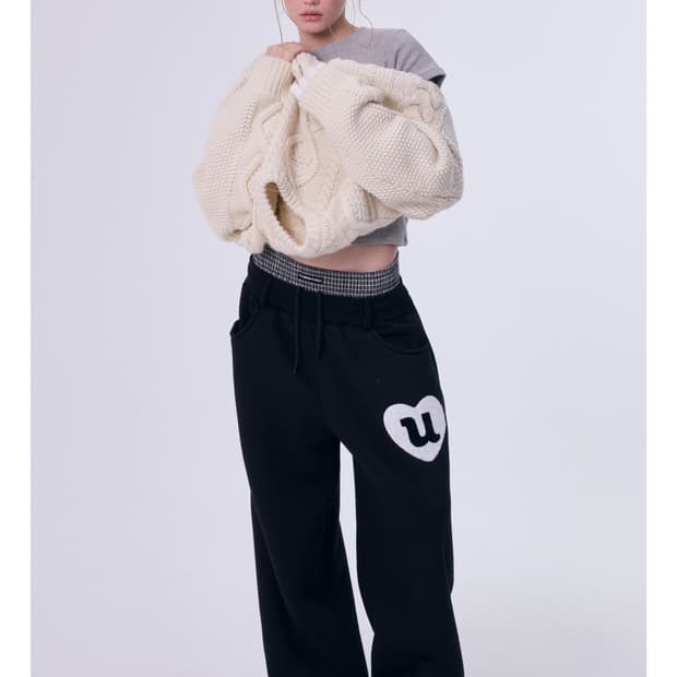 더오유 더블 레이어 플리스 조거팬츠 (택포)