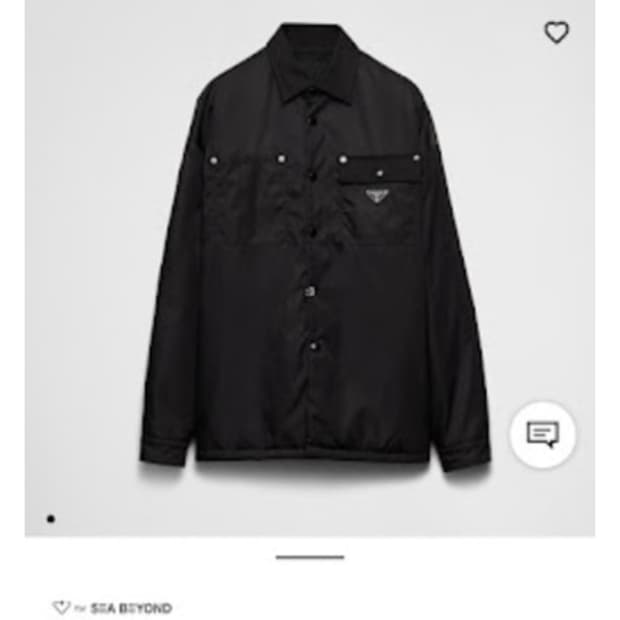 프라다 리나일론 포켓 블랙 자켓 셔츠XL 24fw