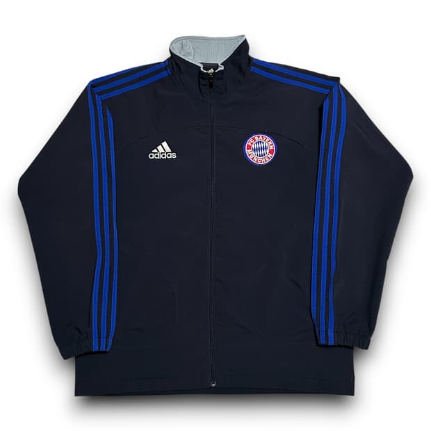 Adidas 바이에른 뮌헨 블루 삼선 네이비 바람막이
