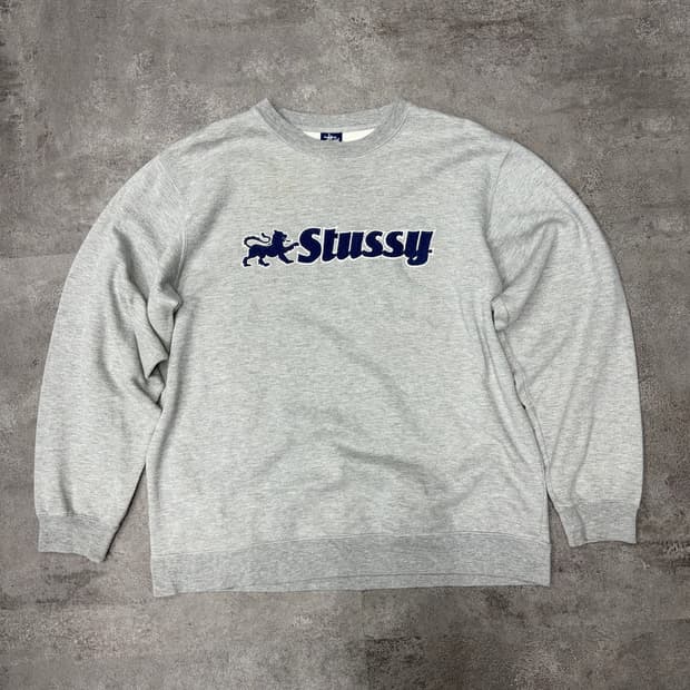 90s 스투시 Stussy 스펠아웃 그레이 맨투맨 티셔츠