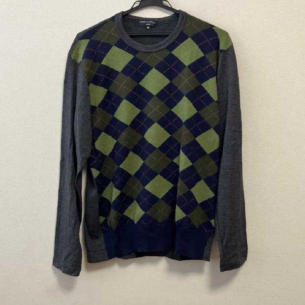 꼼데가르송 아가일 니트 m