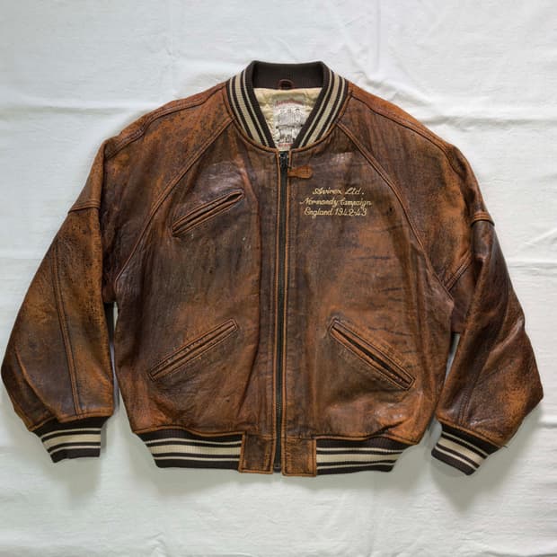 아비렉스 아이콘 레더 바시티 자켓