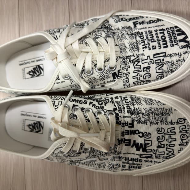 반스 볼트 x CDG OG 어센틱 LX 메세지 화이트