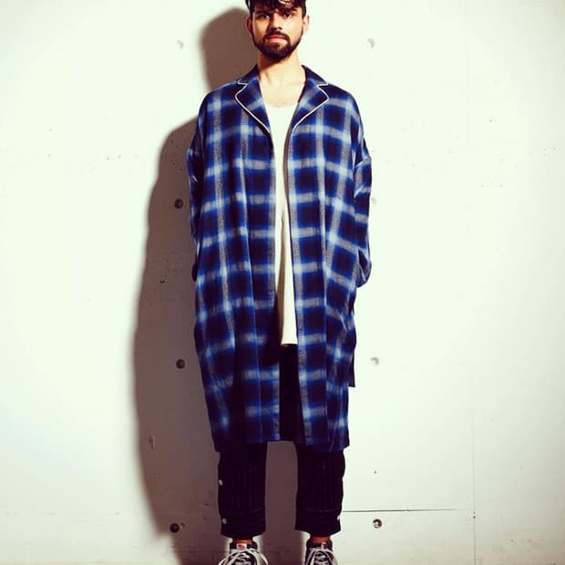원더랜드 Belted Check Gown Coat