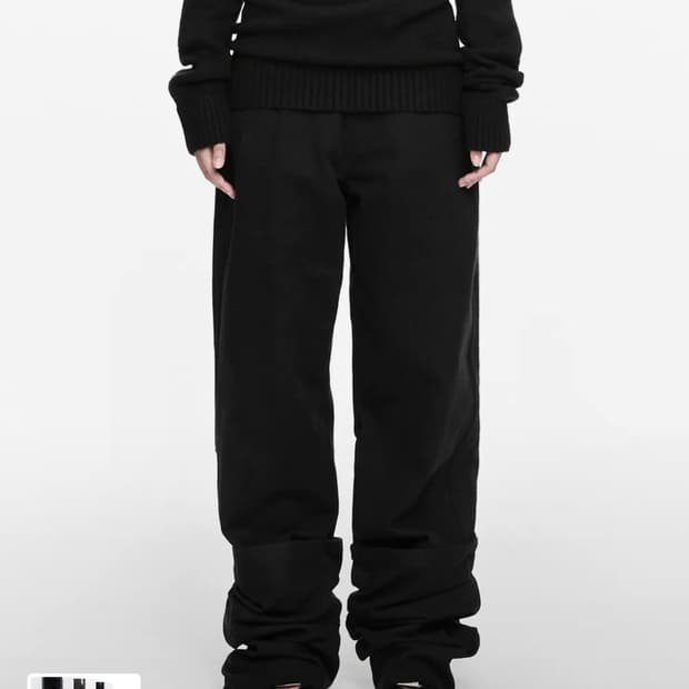 나체 REVERSE COTTON PANTS BLACK