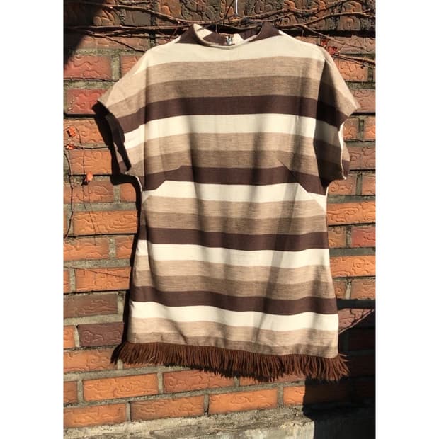 vintage stripe pattern tassel one-piece