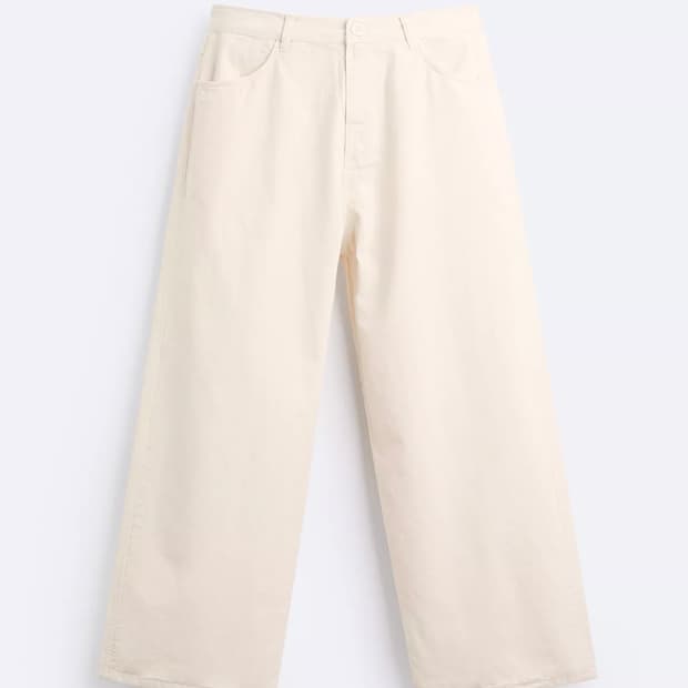 [31] ZARA 자라 리넨 코튼 팬츠 스크래치 화이트