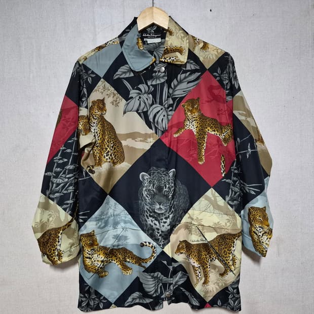 살바로토 페라가모 레오파드 프린팅셔츠/자켓 (XS)