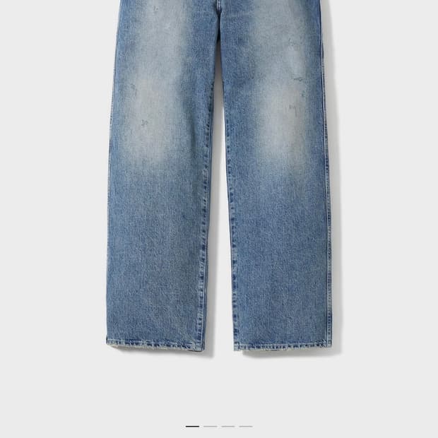 포터리 원워시드 와이드 데님 미드블루2컬러 2사이즈 새상품 