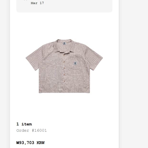 Shinzo Brand 반팔 크롭 셔츠