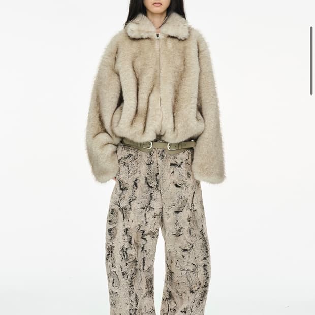 세릭 SHEARED FUR WIDE PANTS / BEIGE