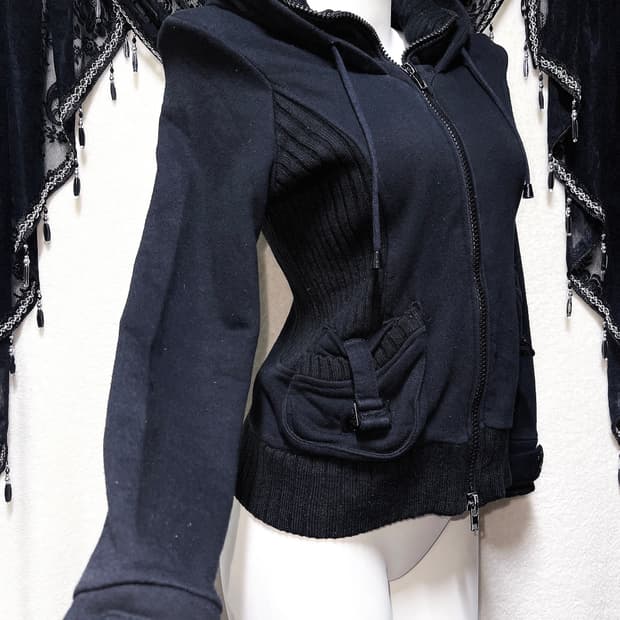 잉그니 하이넥 투웨이 후드집업 고스펑크 y2k 와투케 갸루 핀터 00s