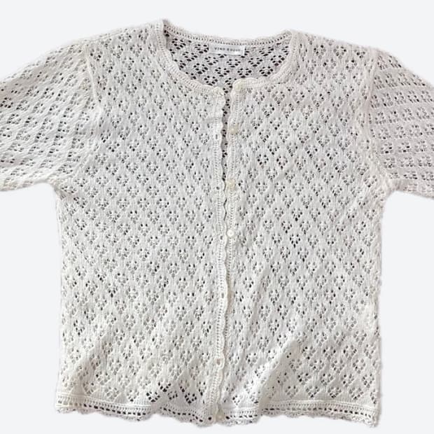 모리걸 반팔 가디건