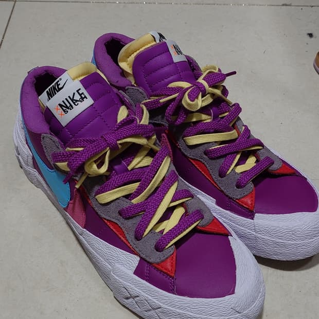 [270] 나이키 x 사카이 블레이저 로우 퍼플 멀티 컬러 스니커즈
