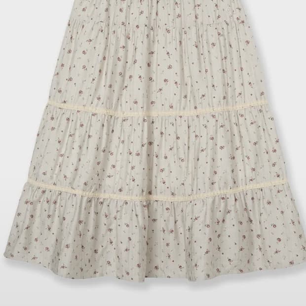 aeae 플라워 미디 스커트 PATTERN TIERED SKIRT [BE