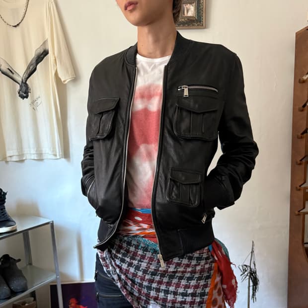 디스퀘어드2 멀티포켓 레더 자켓