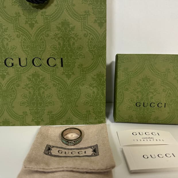 구찌 인터로킹 에나멜 반지 (17) 