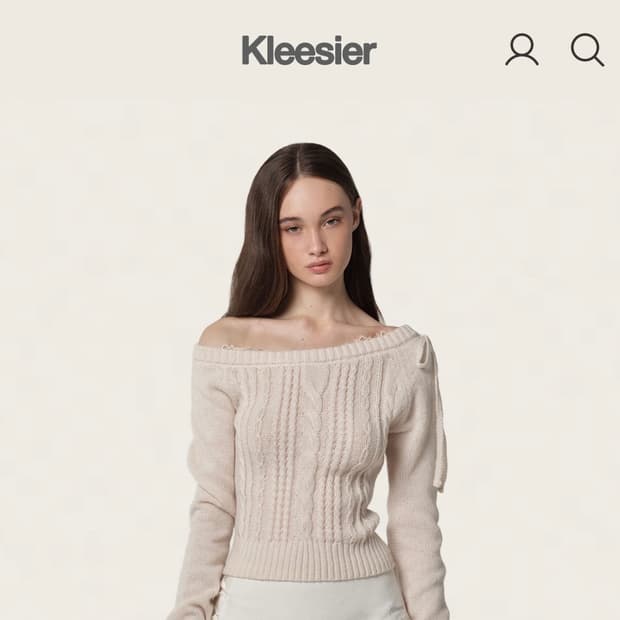 클리시어 로지 케이블 니트 Rosy cake cable knit Pink