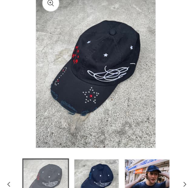 Studded Script Cap