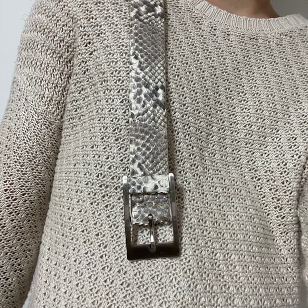 REAL WHITE SNAKE SCALE BELT