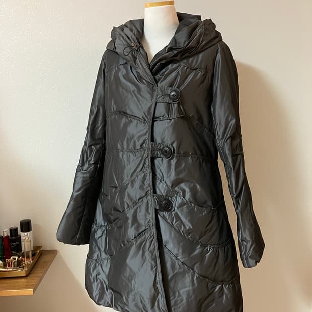 그레이 글로시 롱패딩 일본빈티지