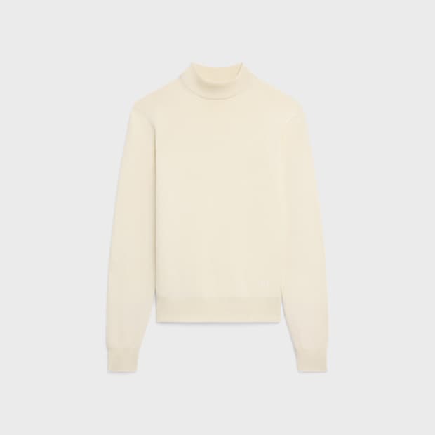 셀린느 24FW 남자 트리옹프 하이 칼라 울 니트 오프화이트 M사이즈!