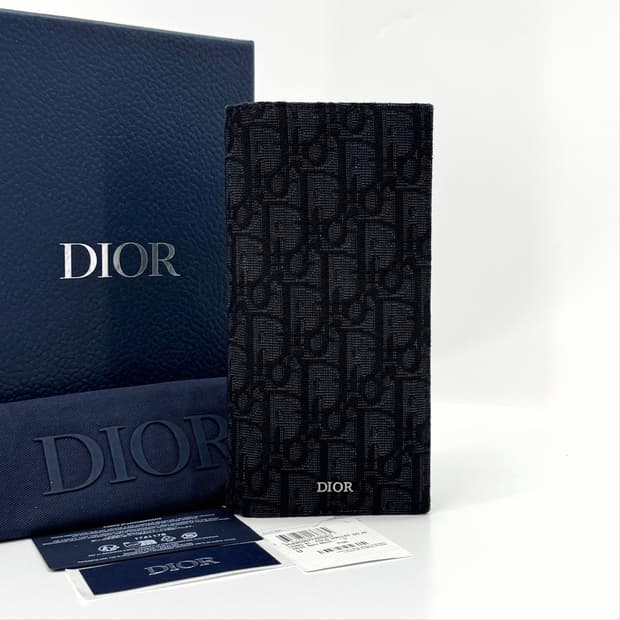 디올 오블리크 버티컬 남성 장지갑 블랙 (2OBBC002)