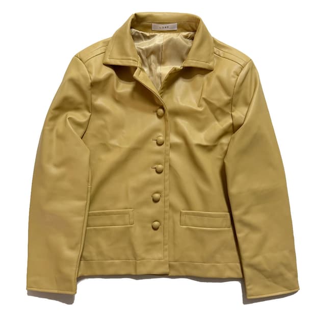 새상품 여자 콩단추 가죽자켓 (옐로우)