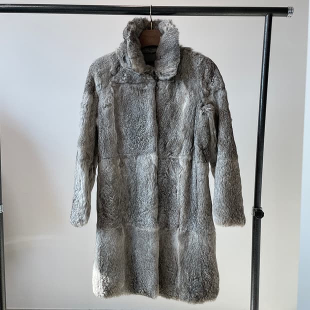 System 시스템 토끼털 롱 퍼 자켓