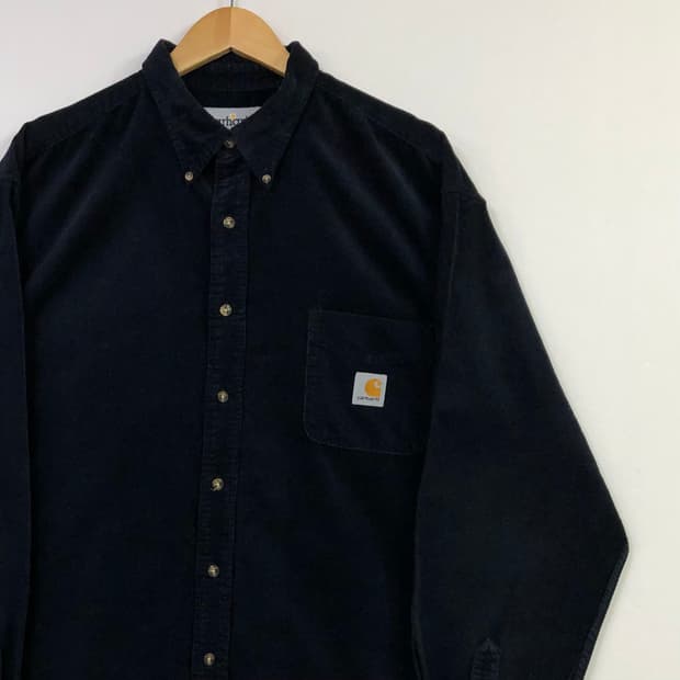 XL 칼하트 블랙 코듀로이 셔츠