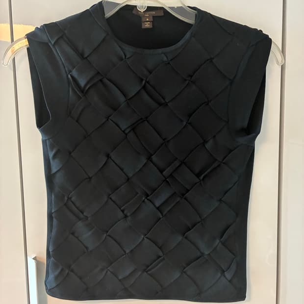 [Louis Vuitton]  루이비통 실크 리본 위빙 슬리브리스 탑 S