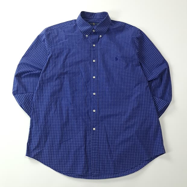 CK319 XL 폴로 스몰 윈도우페인 로열블루 반팔 셔츠 남방