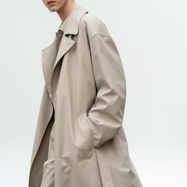 인사일런스 텐셀 트렌치 코트 베이지 M 새상품급
