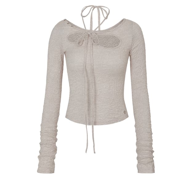 페인오어플레져 오키드 탑 wrinkled orchid top 베이지