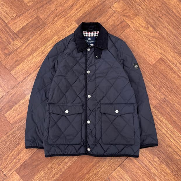 95 아쿠아스큐텀 네이비 경량 구스 퀼팅 자켓 