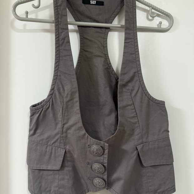 SLY Halterneck Backless Crop Vest