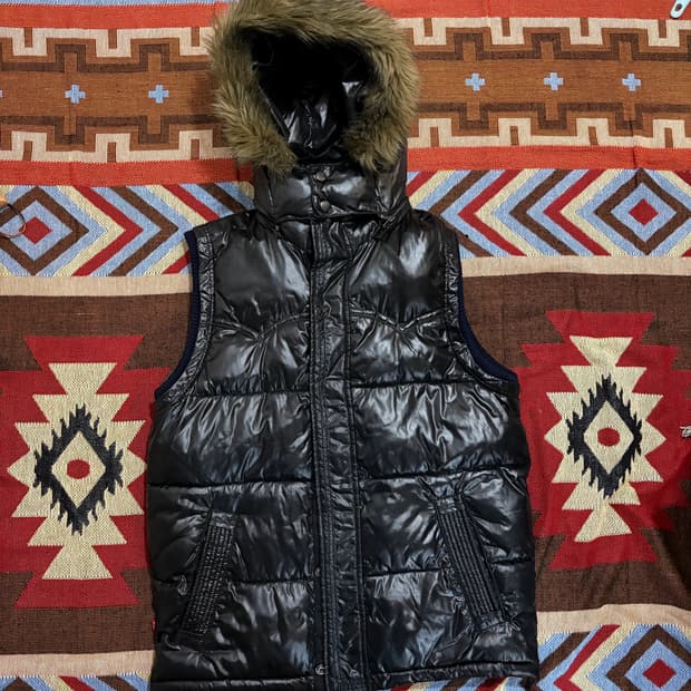 100) 리바이스 웨스턴 패딩조끼 베스트 후드 탈부착