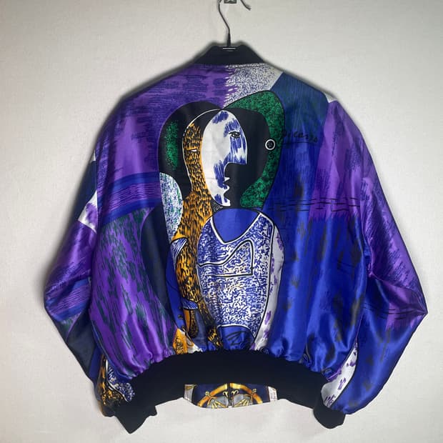 재팬 빈티지 리버시블 실크 봄버 