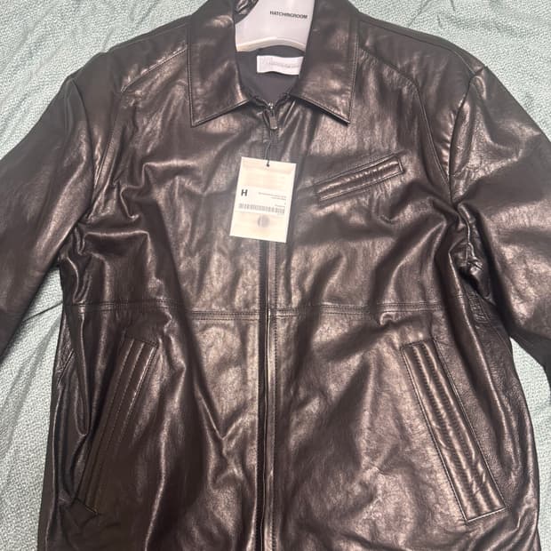 새상품) 해칭룸 스티치 레도자켓 블랙 3size