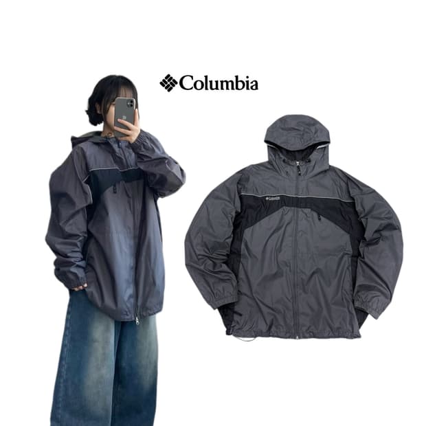 컬럼비아 고프코어 쉘 나일론 풀오버 바람막이 자켓