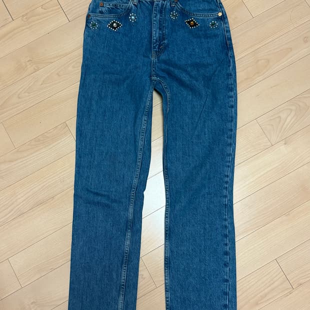 리던 스터드 데님 팬츠