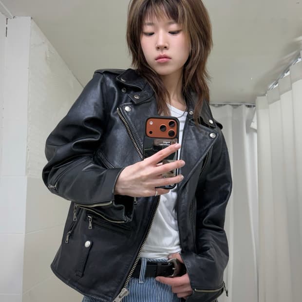 빈티지 레더 라이더 자켓