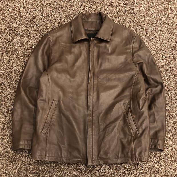 빈티지 양가죽 브라운 레더 가죽 자켓 (내피 탈부착)