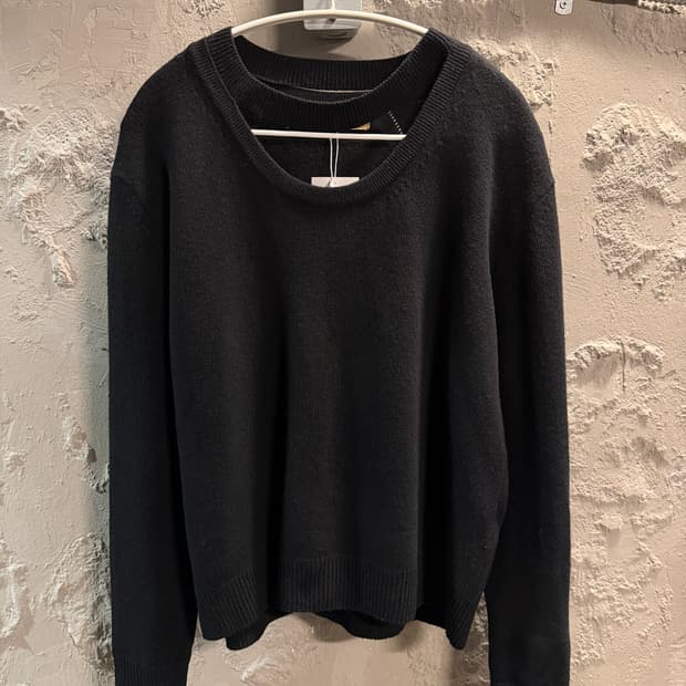 시스템 울 니트 스웨터 블랙 95